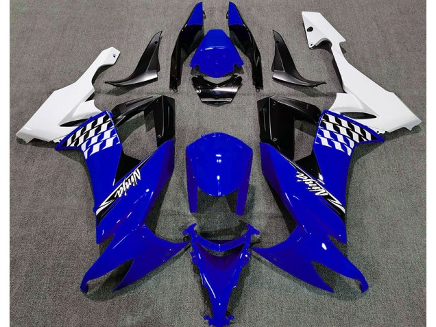 2008-2010 Gloss Blue and White ZX10R Motorcycle Fairings