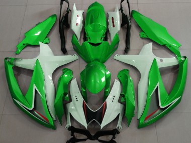 2008-2010 Gloss Green & White GSXR 600-750 Motorcycle Fairings