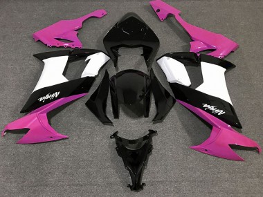 2008-2010 Gloss Pink Black and White ZX10R Motorcycle Fairings