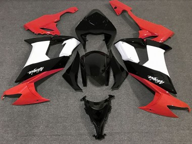 2008-2010 Gloss Red Black and White ZX10R Motorcycle Fairings