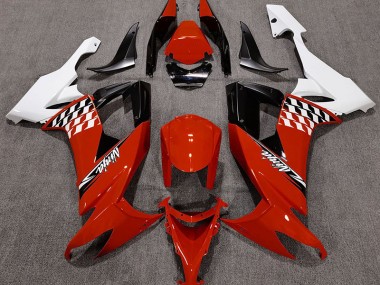 2008-2010 Gloss Red and White ZX10R Motorcycle Fairings