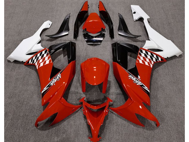 2008-2010 Gloss Red and White ZX10R Motorcycle Fairings