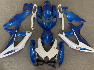2008-2010 OEM Style Blue and White GSXR 600-750 Motorcycle Fairings