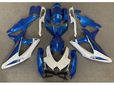 2008-2010 OEM Style Blue and White GSXR 600-750 Motorcycle Fairings