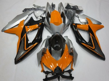 2008-2010 Orange and Silver GSXR 600-750 Motorcycle Fairings