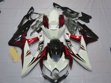 2008-2010 Red White Black GSXR 600-750 Motorcycle Fairings