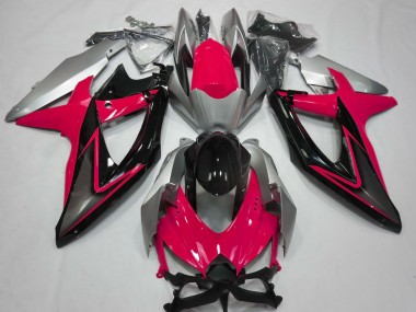 2008-2010 Red and Silver GSXR 600-750 Motorcycle Fairings