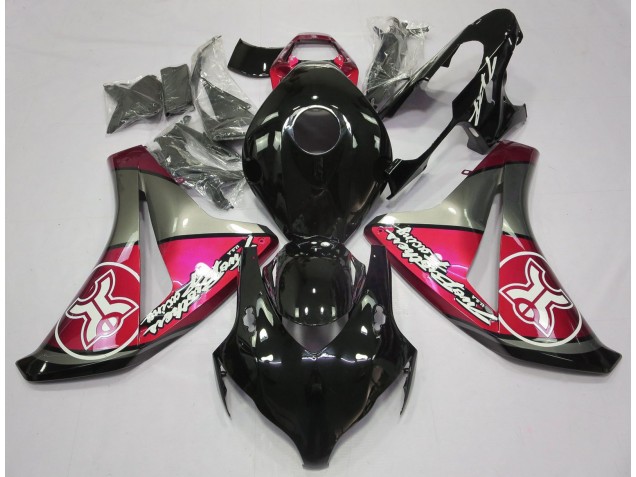 2008-2011 Candy Red on Black Custom CBR1000RR Motorcycle Fairings