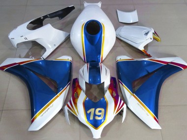 2008-2011 Gloss Blue and White CBR1000RR Motorcycle Fairings
