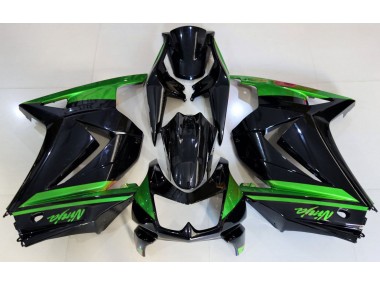 2008-2012 Gloss Black & Green Ninja 250 Motorcycle Fairings