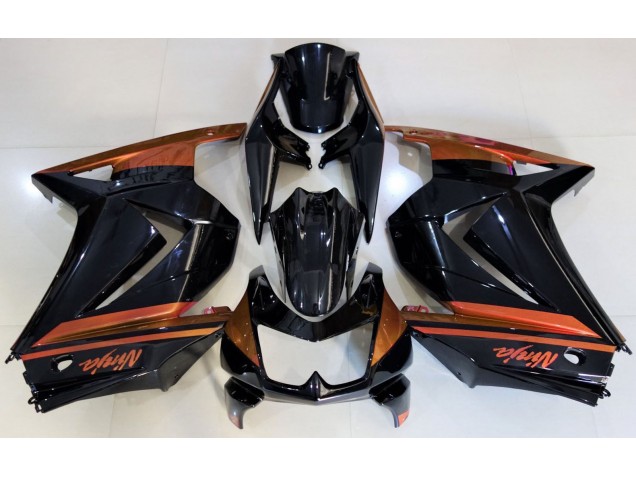 2008-2012 Gloss Black & Orange Ninja 250 Motorcycle Fairings