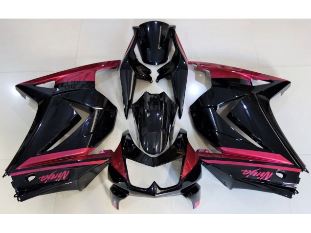 2008-2012 Gloss Black & Red Ninja 250 Motorcycle Fairings