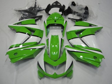 2008-2012 Green and White Ninja 250 Motorcycle Fairings