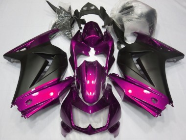 2008-2012 Pink and Matte Black Ninja 250 Motorcycle Fairings