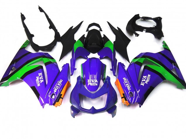 2008-2012 Purple Green and black Ninja 250 Motorcycle Fairings