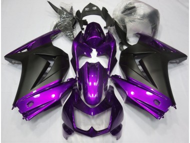 2008-2012 Purple and Matte Black Ninja 250 Motorcycle Fairings