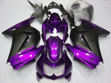 2008-2012 Purple and Matte Black Ninja 250 Motorcycle Fairings