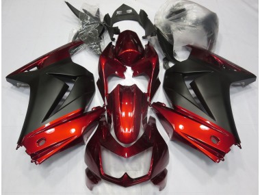 2008-2012 Red and Matte Black Ninja 250 Motorcycle Fairings
