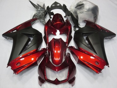 2008-2012 Red and Matte Black Ninja 250 Motorcycle Fairings