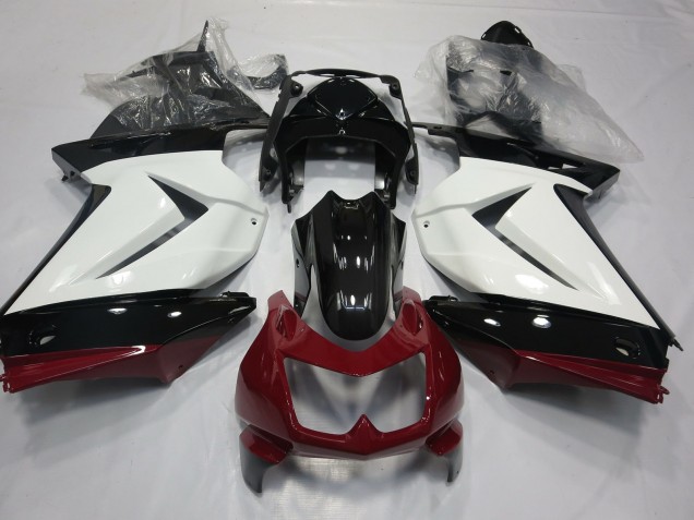 2008-2012 White Red and Black Ninja 250 Motorcycle Fairings