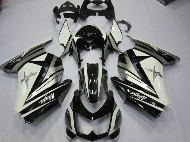2008-2012 White Silver Star Ninja 250 Motorcycle Fairings