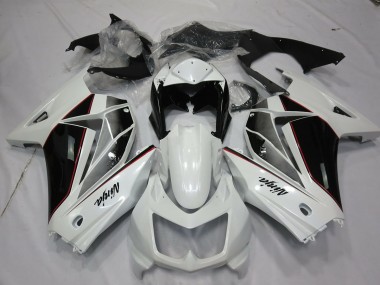2008-2012 White and Black Ninja 250 Motorcycle Fairings