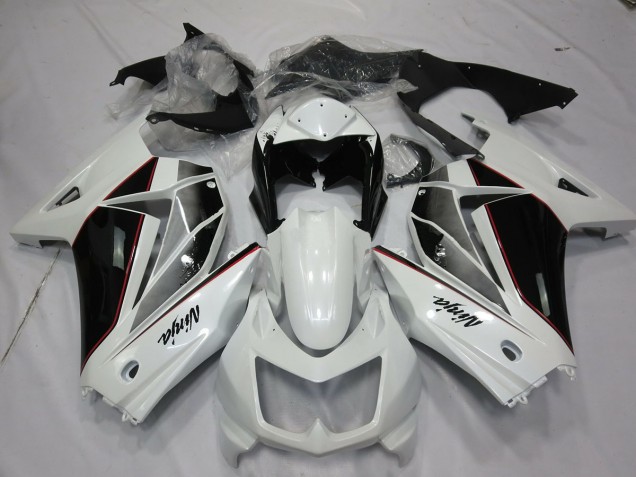 2008-2012 White and Black Ninja 250 Motorcycle Fairings