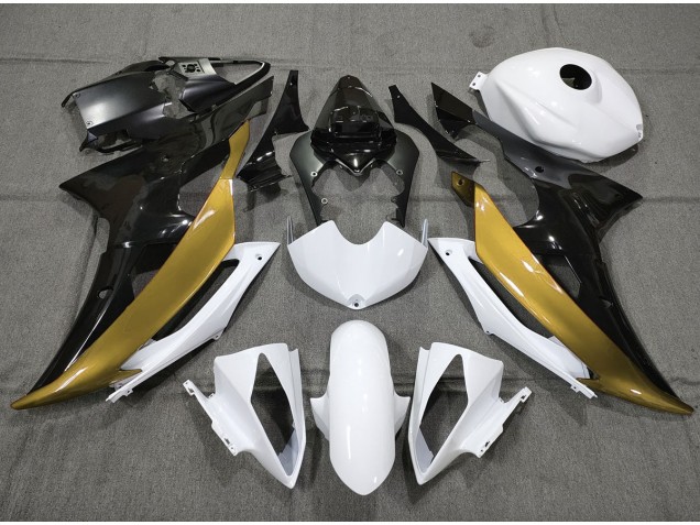 2008-2016 Custom Gold Black and White R6 Motorcycle Fairings