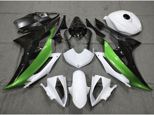 2008-2016 Custom Green Black and White R6 Motorcycle Fairings