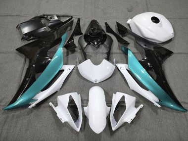 2008-2016 Custom LightBlue Black and White R6 Motorcycle Fairings