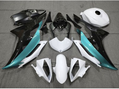2008-2016 Custom LightBlue Black and White R6 Motorcycle Fairings