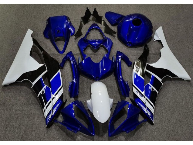 2008-2016 Dark Blue and White Custom R6 Motorcycle Fairings
