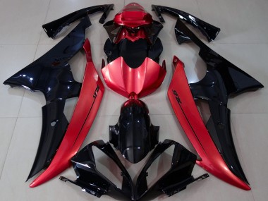 2008-2016 Gloss Black & Candy Red R6 Motorcycle Fairings