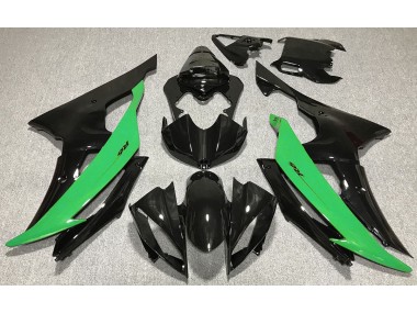 2008-2016 Gloss Black & Green R6 Motorcycle Fairings