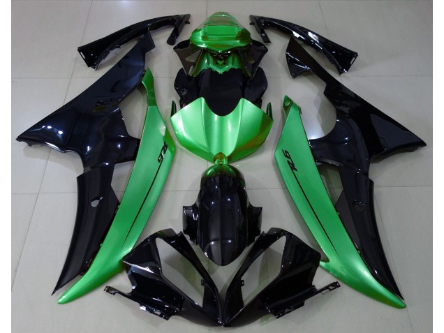 2008-2016 Gloss Black & Light Green R6 Motorcycle Fairings