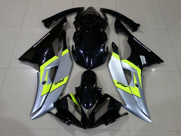 2008-2016 Gloss Black & Silver R6 Motorcycle Fairings