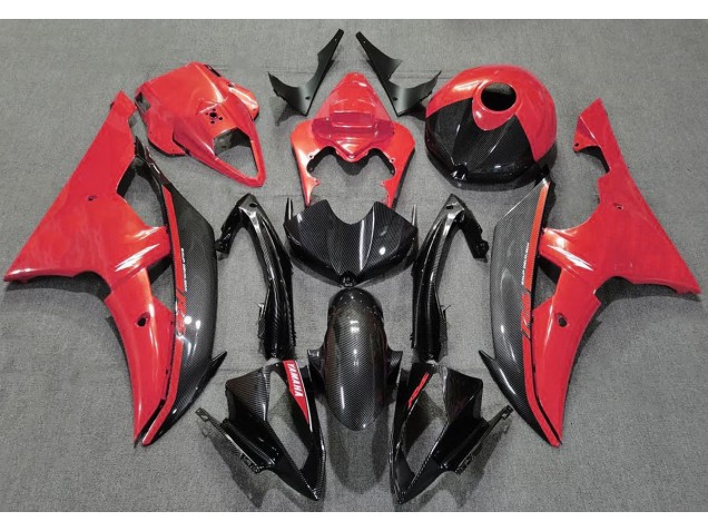2008-2016 Gloss Red and Carbon R6 Motorcycle Fairings