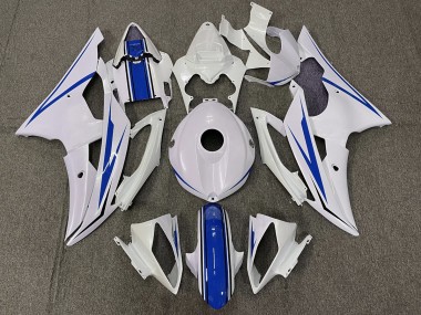 2008-2016 Gloss White and Blue R6 Motorcycle Fairings