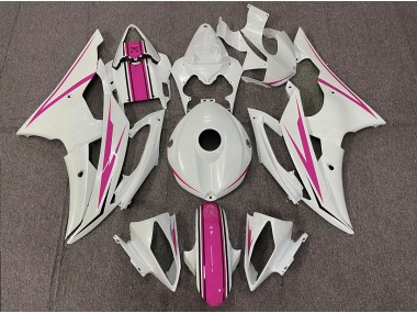 2008-2016 Gloss White and Pink R6 Motorcycle Fairings