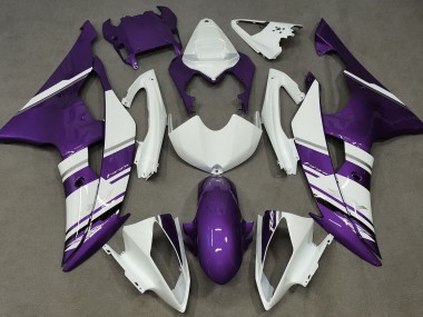 2008-2016 Gloss White and Purple OEM Style R6 Motorcycle Fairings