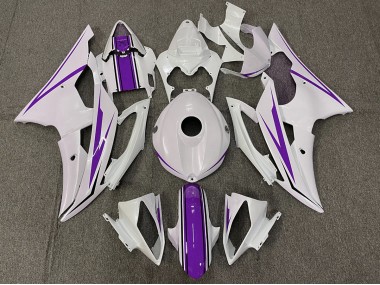 2008-2016 Gloss White and Purple R6 Motorcycle Fairings