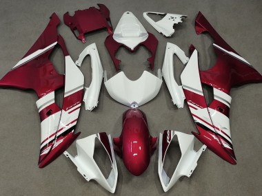 2008-2016 Gloss White and Red OEM Style R6 Motorcycle Fairings