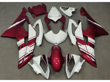 2008-2016 Gloss White and Red OEM Style R6 Motorcycle Fairings