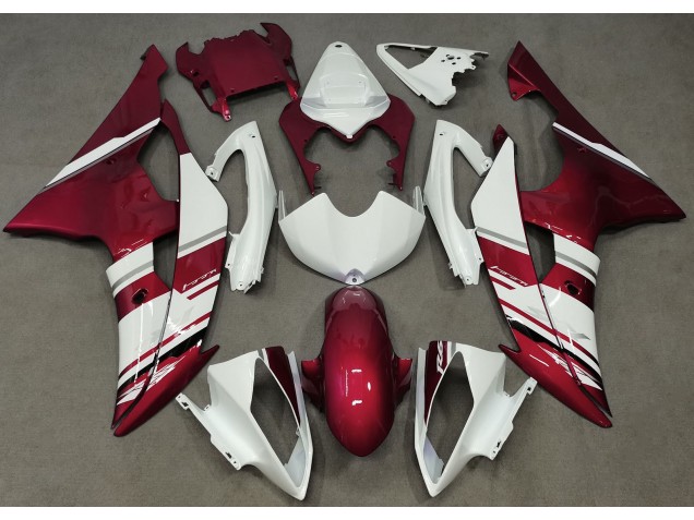 2008-2016 Gloss White and Red OEM Style R6 Motorcycle Fairings