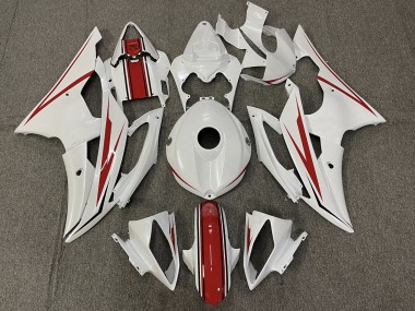 2008-2016 Gloss White and Red R6 Motorcycle Fairings
