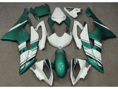 2008-2016 Gloss White and Seafoam Green OEM Style R6 Motorcycle Fairings