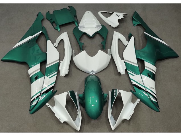 2008-2016 Gloss White and Seafoam Green OEM Style R6 Motorcycle Fairings