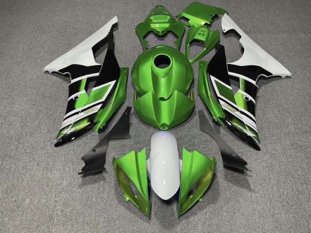 2008-2016 Green Black and White OEM Style R6 Motorcycle Fairings