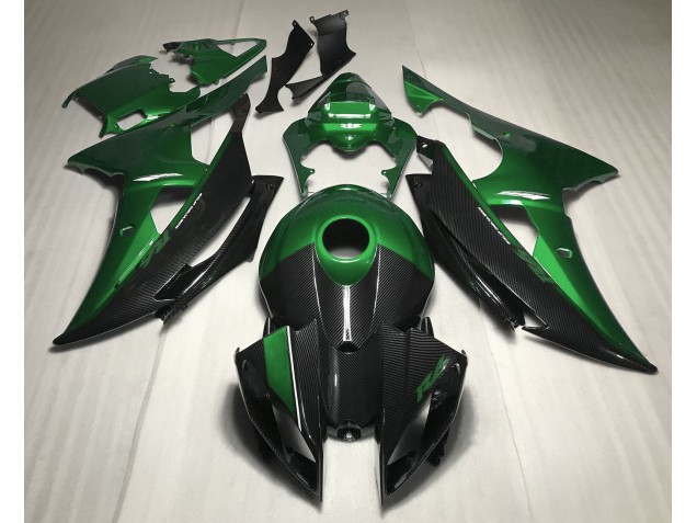 2008-2016 Green w Carbon Fiber Style R6 Motorcycle Fairings