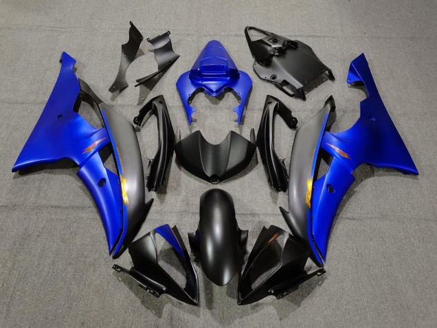 2008-2016 Matte Black and Blue R6 Motorcycle Fairings